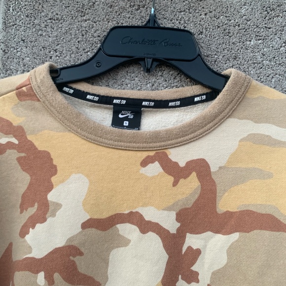 Nike SB Icon Desert Camo Crew Neck Sweatshirt Skate AT9768-248 Men's Size Small - Picture 4 of 12